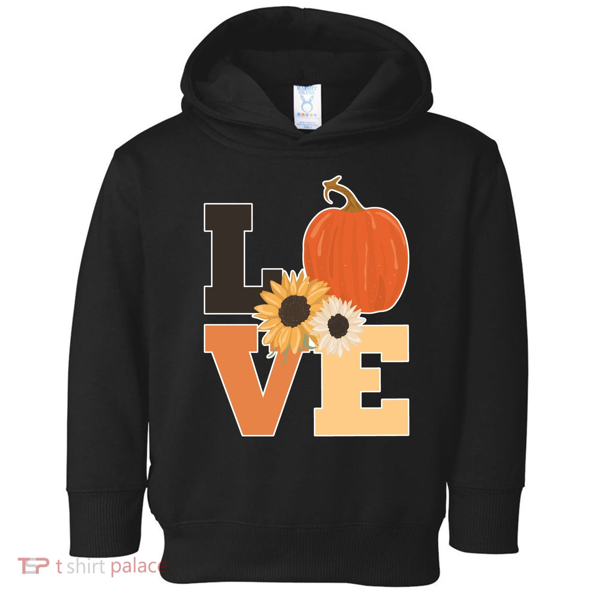 LOVE Halloween Autumn Floral Toddler Hoodie