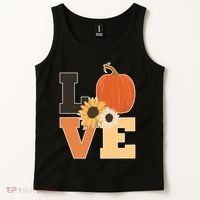 LOVE Halloween Autumn Floral Tank Top thumb 2