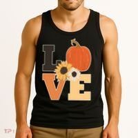 LOVE Halloween Autumn Floral Tank Top thumb 3