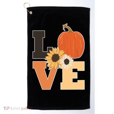 LOVE Halloween Autumn Floral Golf Towel