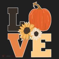 LOVE Halloween Autumn Floral Golf Towel thumb 3