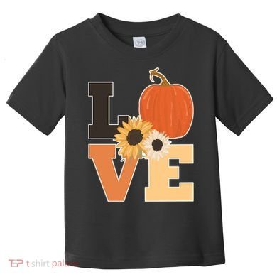 LOVE Halloween Autumn Floral Toddler T-Shirt