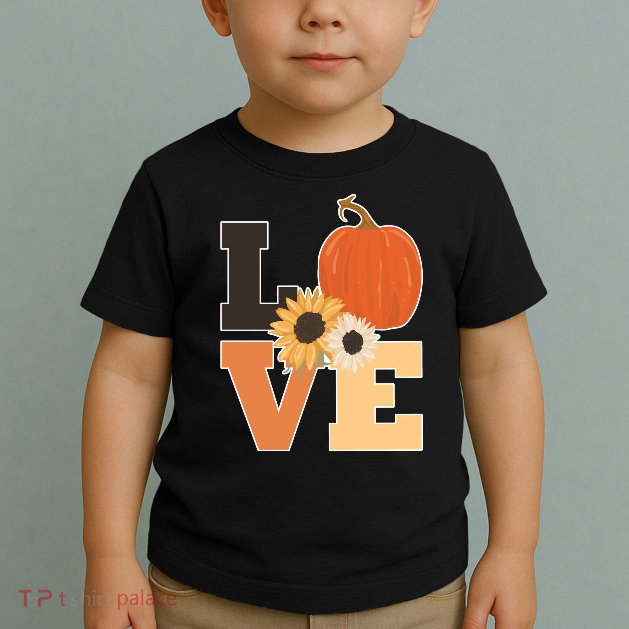 LOVE Halloween Autumn Floral Toddler T-Shirt