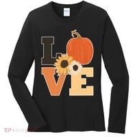 LOVE Halloween Autumn Floral Women's Long Sleeve Shirt thumb 0