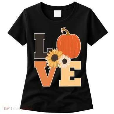 LOVE Halloween Autumn Floral Women's T-Shirt