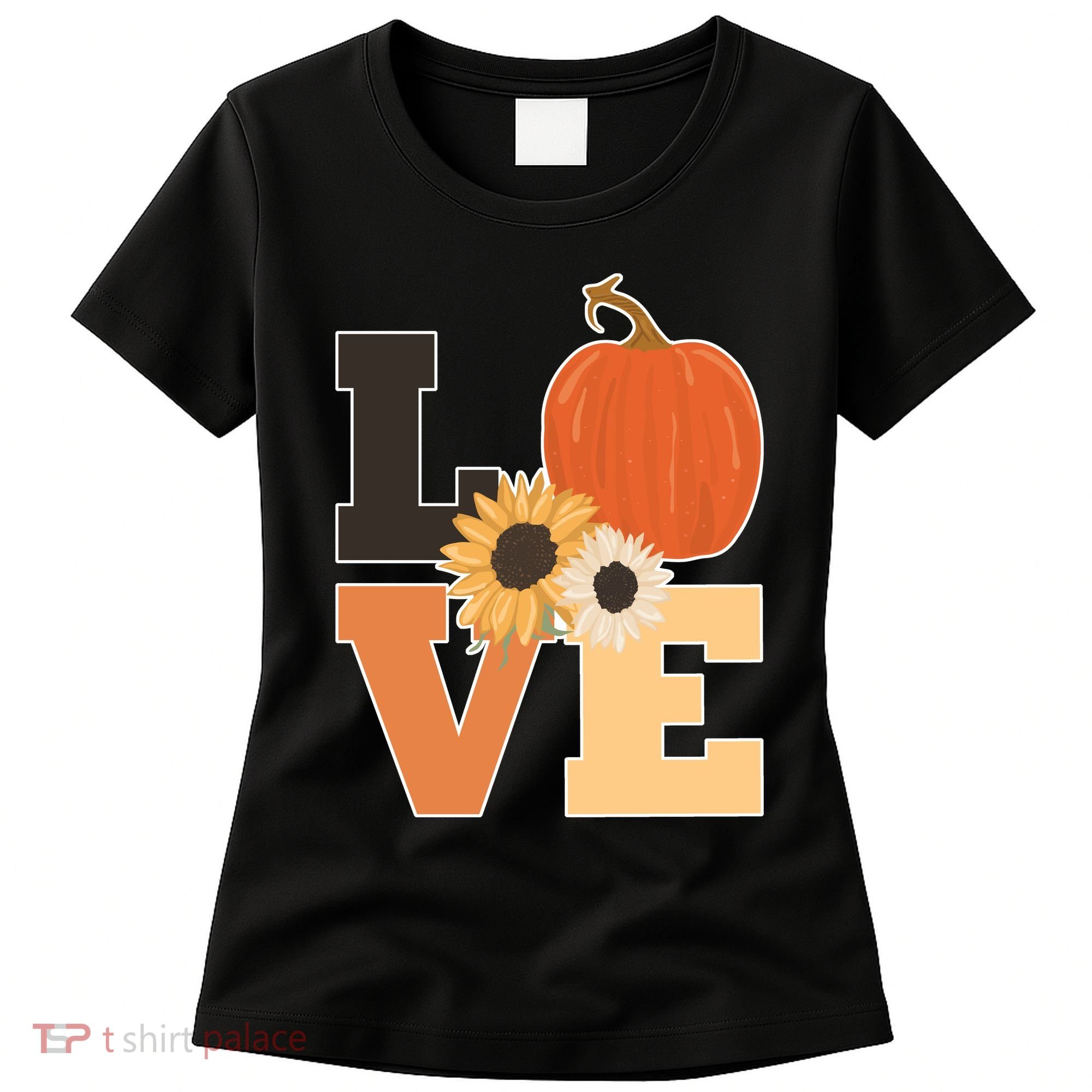 LOVE Halloween Autumn Floral Women's T-Shirt