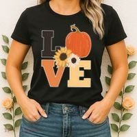 LOVE Halloween Autumn Floral Women's T-Shirt thumb 2