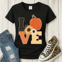 LOVE Halloween Autumn Floral Women's T-Shirt thumb 3