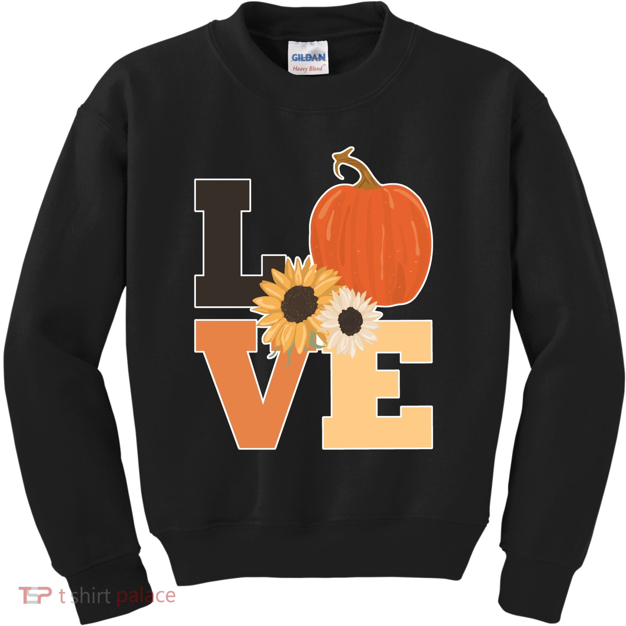 LOVE Halloween Autumn Floral Kids Sweatshirt