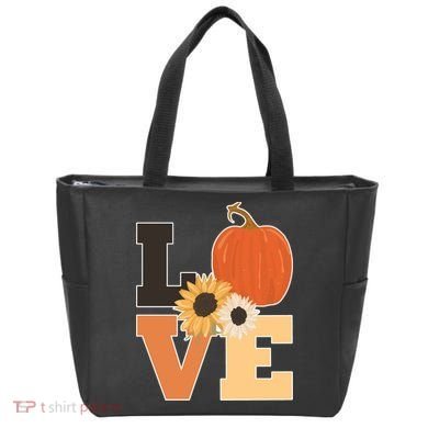 LOVE Halloween Autumn Floral Tote Bag