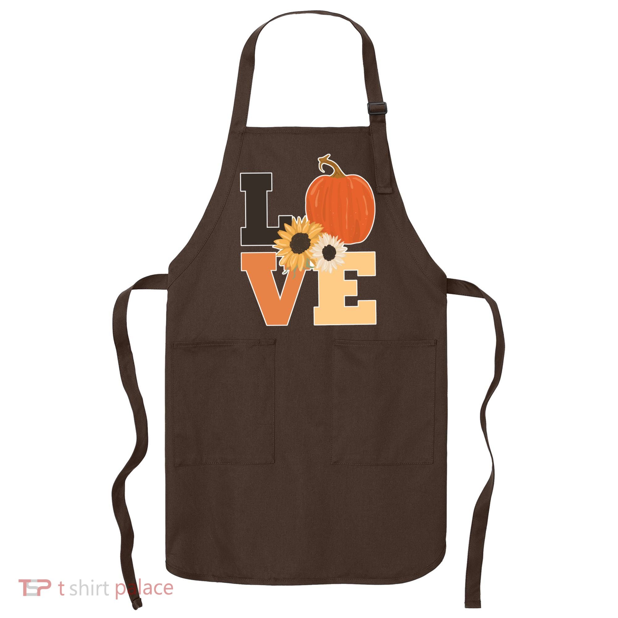 LOVE Halloween Autumn Floral Apron