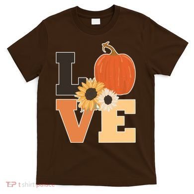 LOVE Halloween Autumn Floral T-Shirt