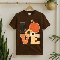 LOVE Halloween Autumn Floral T-Shirt thumb 2