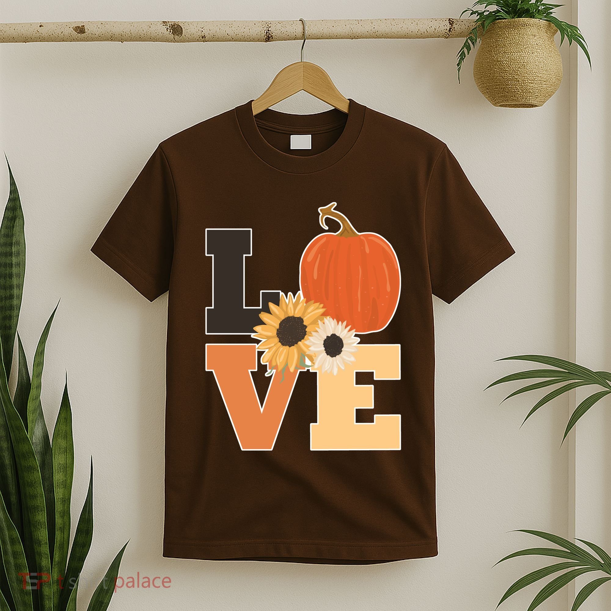 LOVE Halloween Autumn Floral T-Shirt