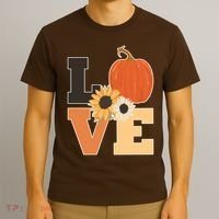LOVE Halloween Autumn Floral T-Shirt thumb 3