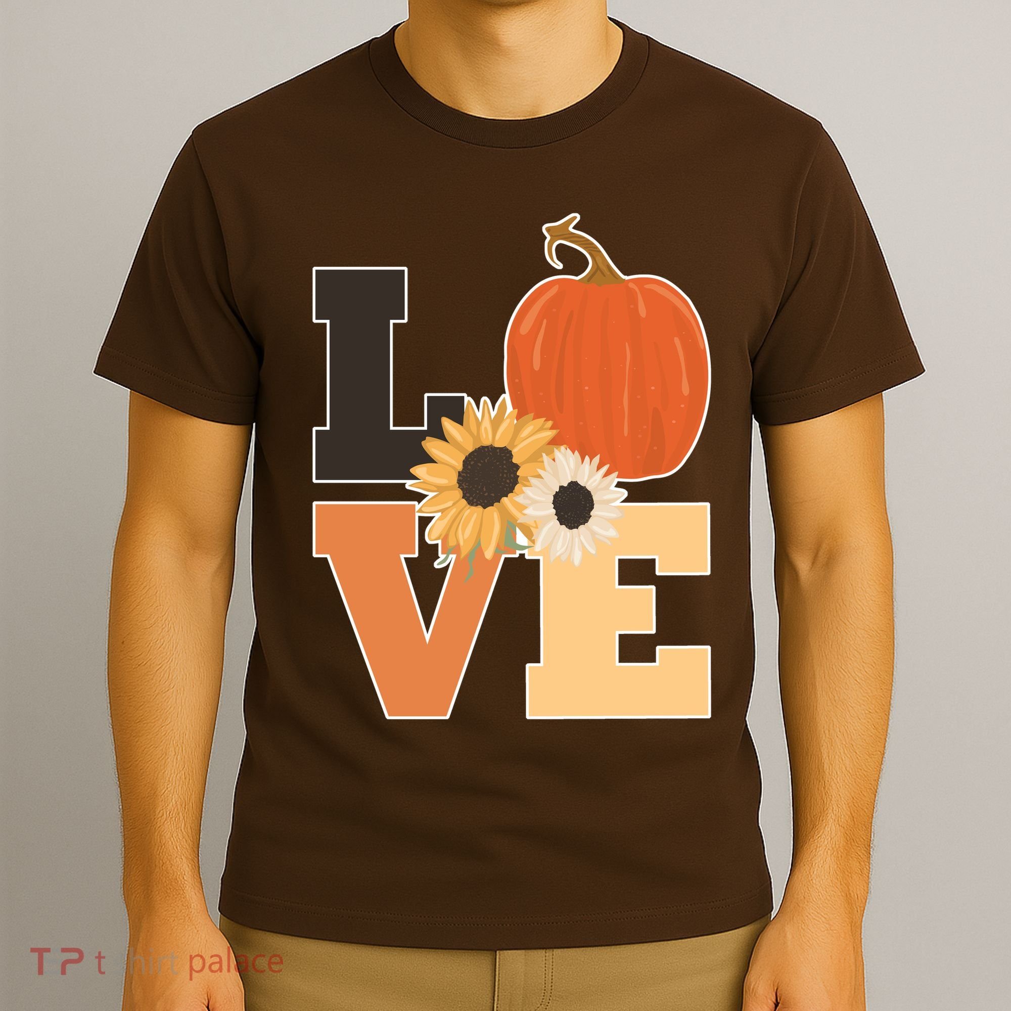 LOVE Halloween Autumn Floral T-Shirt