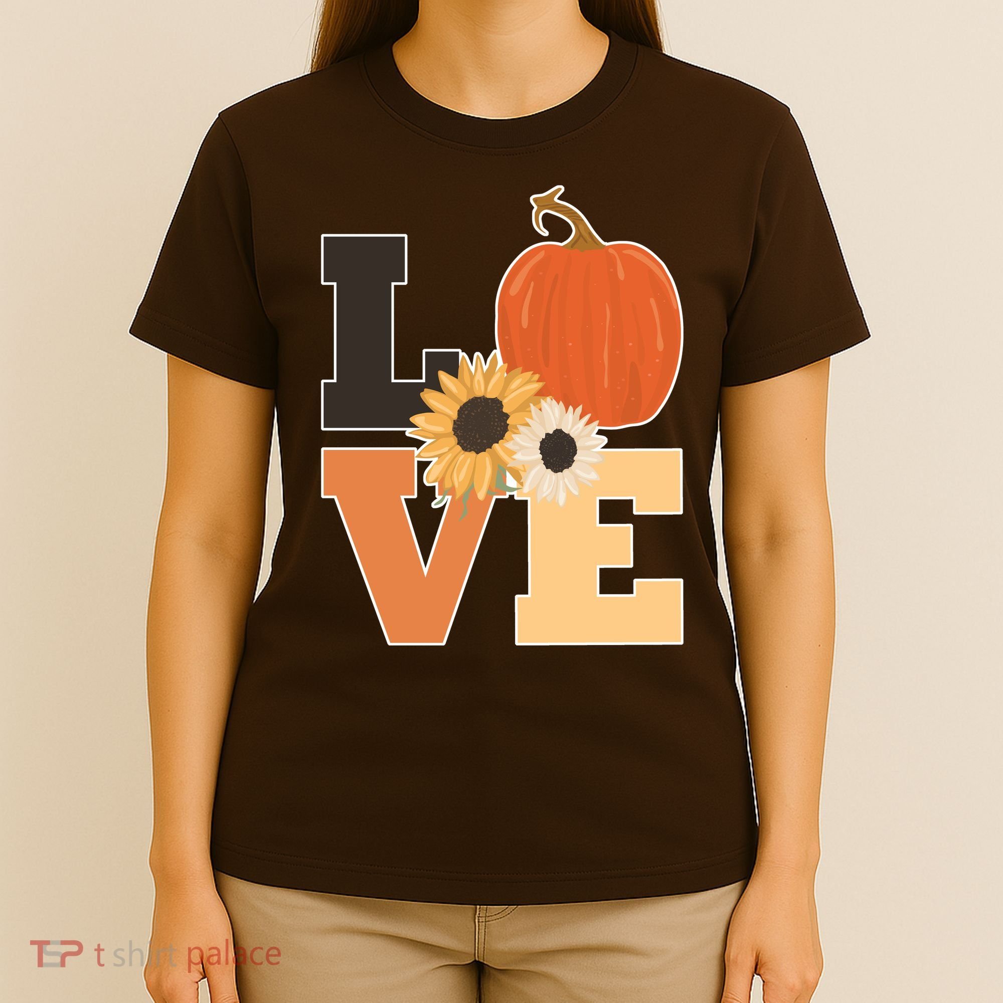 LOVE Halloween Autumn Floral T-Shirt