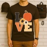 LOVE Halloween Autumn Floral T-Shirt thumb 6