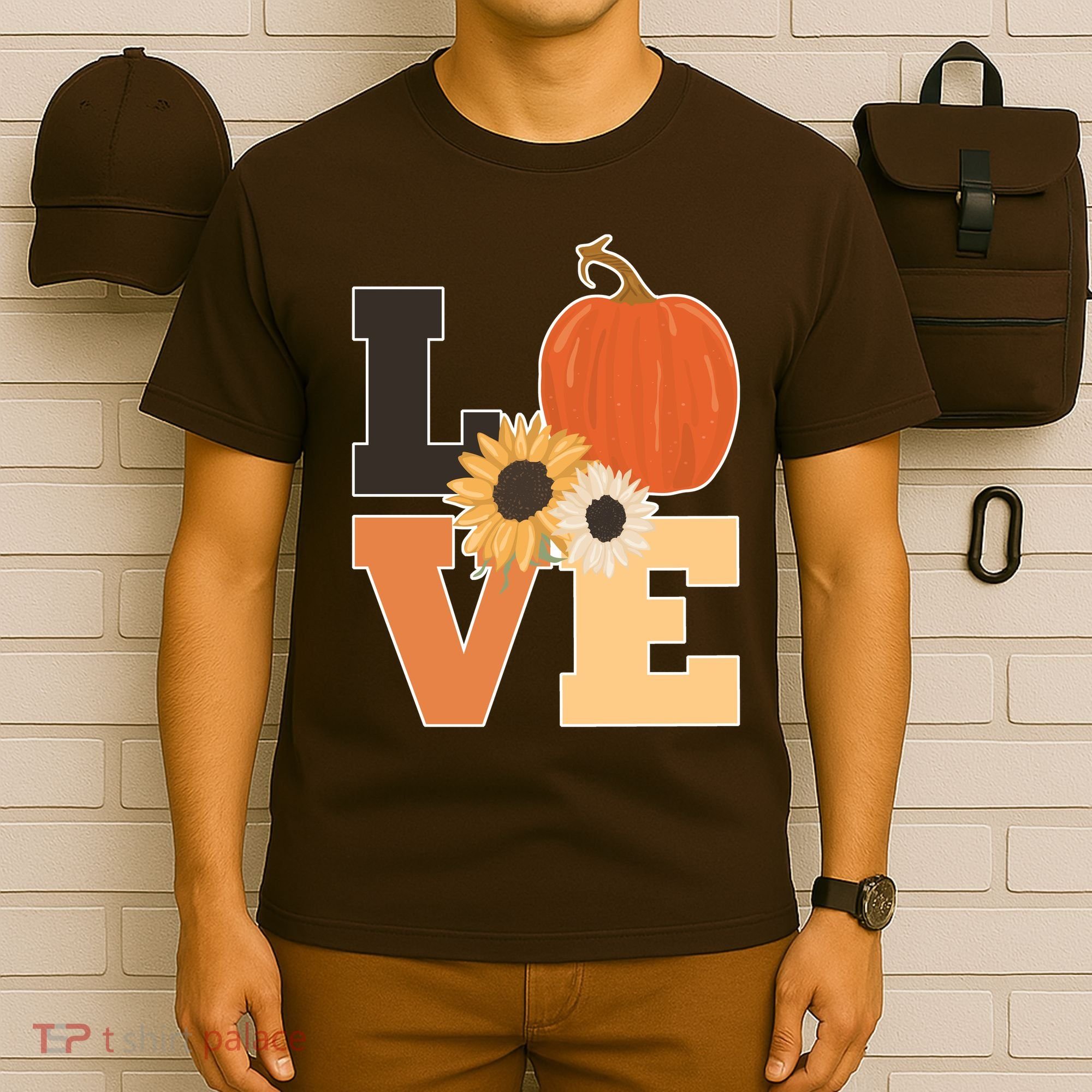 LOVE Halloween Autumn Floral T-Shirt