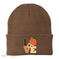 LOVE Halloween Autumn Floral Beanie thumb 0