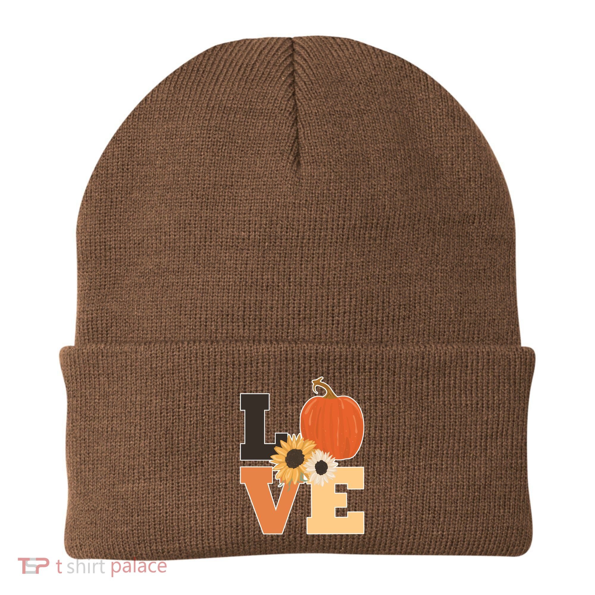 LOVE Halloween Autumn Floral Beanie
