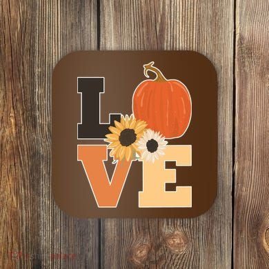 LOVE Halloween Autumn Floral Coaster