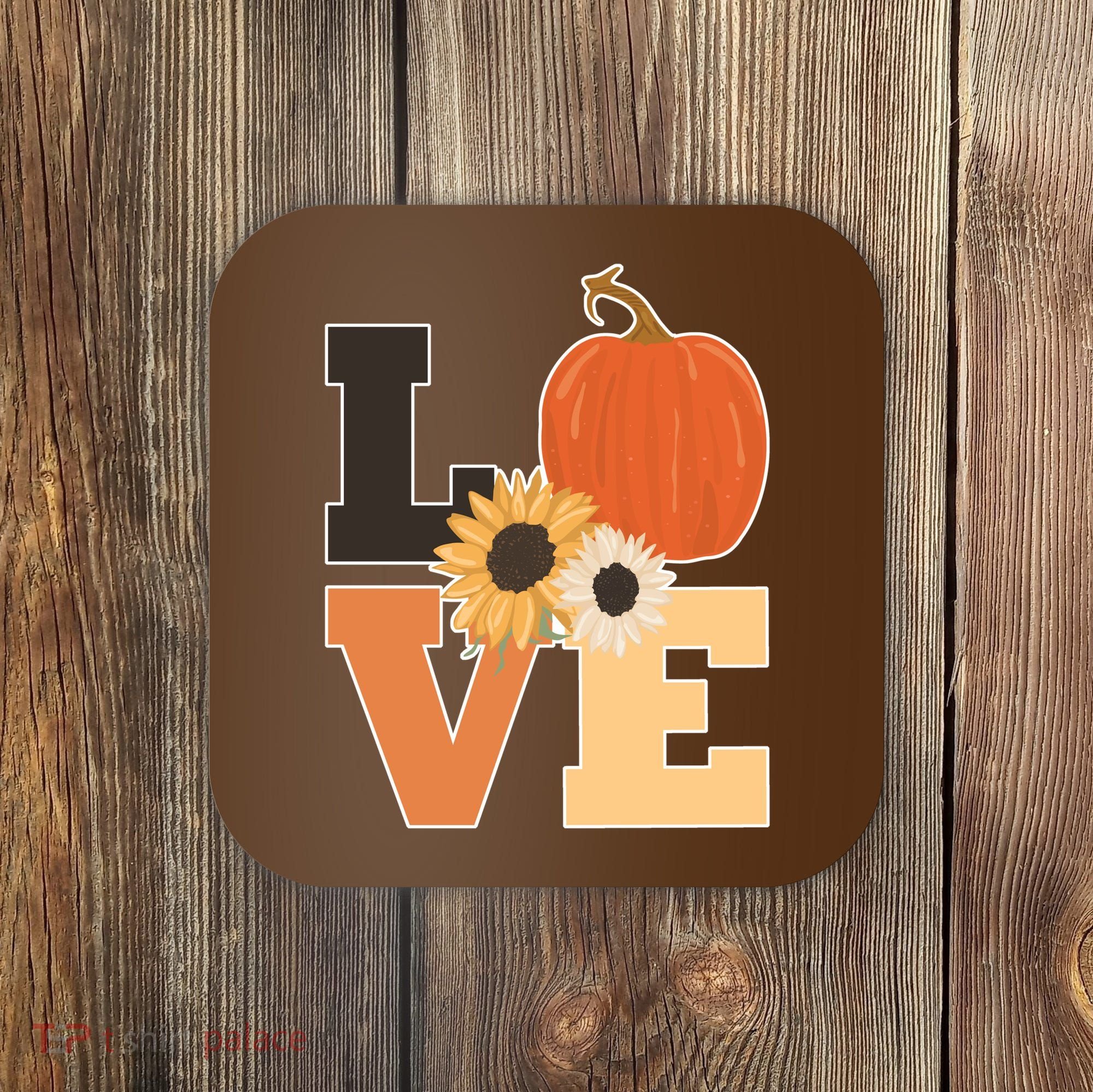 LOVE Halloween Autumn Floral Coaster