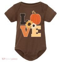 LOVE Halloween Autumn Floral Baby Bodysuit thumb 0