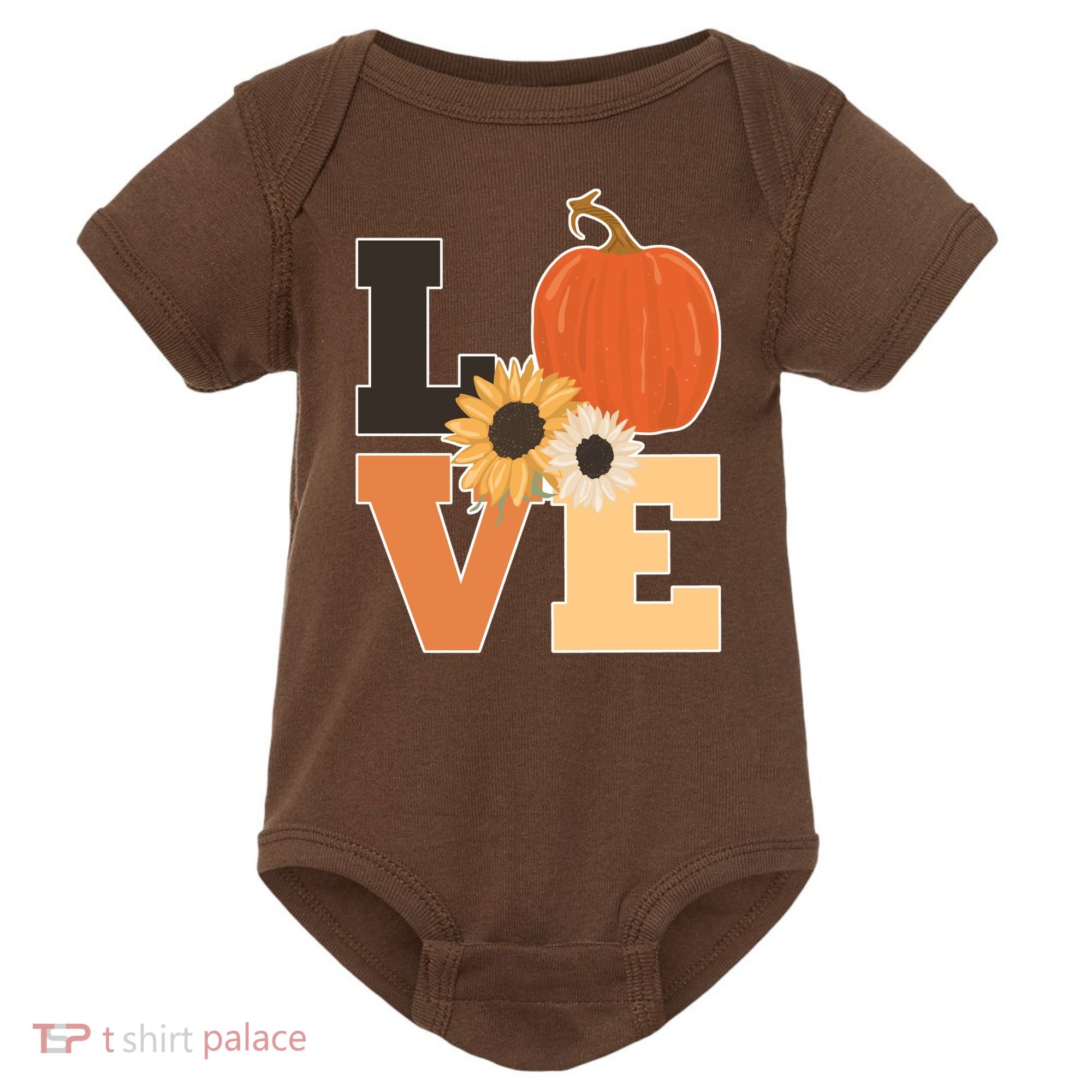 LOVE Halloween Autumn Floral Baby Bodysuit