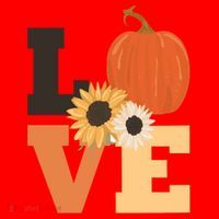 LOVE Halloween Autumn Floral Santa Hat thumb 1