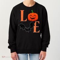Love Halloween Pumpkin Bat Women's Sweatshirt thumb 0