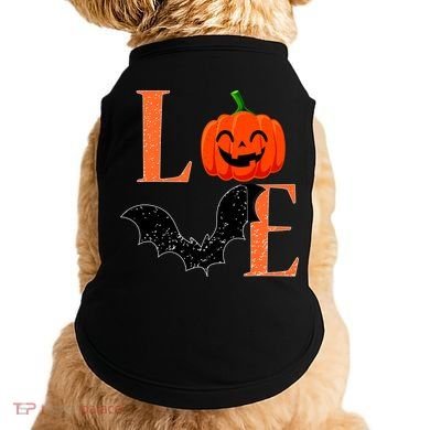 Love Halloween Pumpkin Bat Doggie Tank