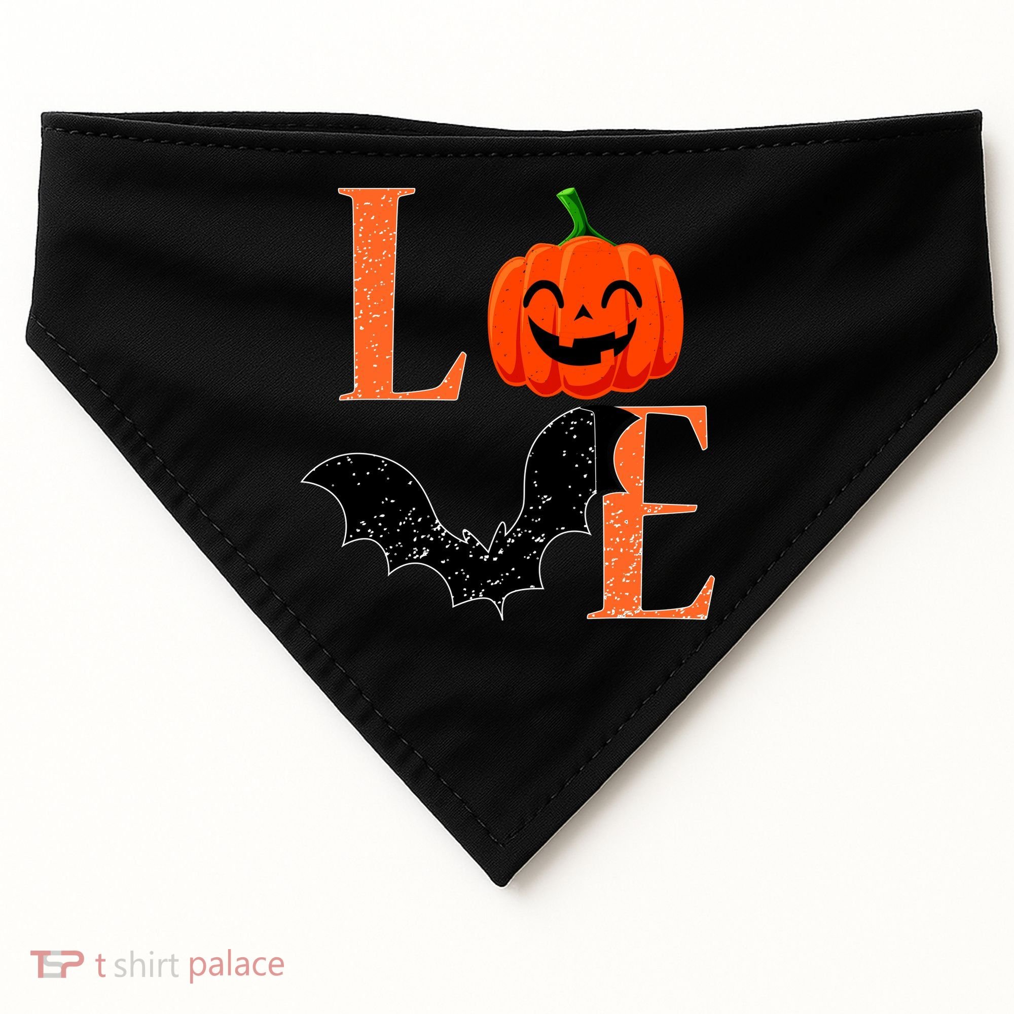 Love Halloween Pumpkin Bat USA-Made Doggie Bandana