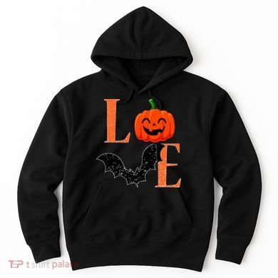Love Halloween Pumpkin Bat Hoodie