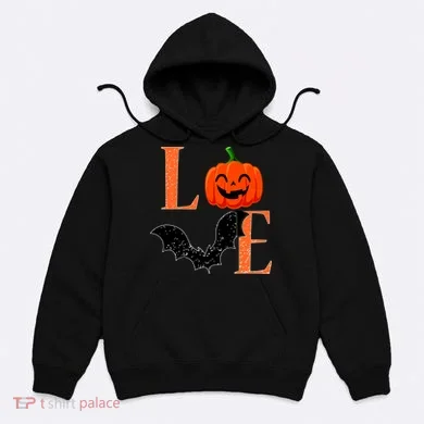 Love Halloween Pumpkin Bat Hoodie