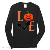 Love Halloween Pumpkin Bat Long Sleeve Shirt thumb 0