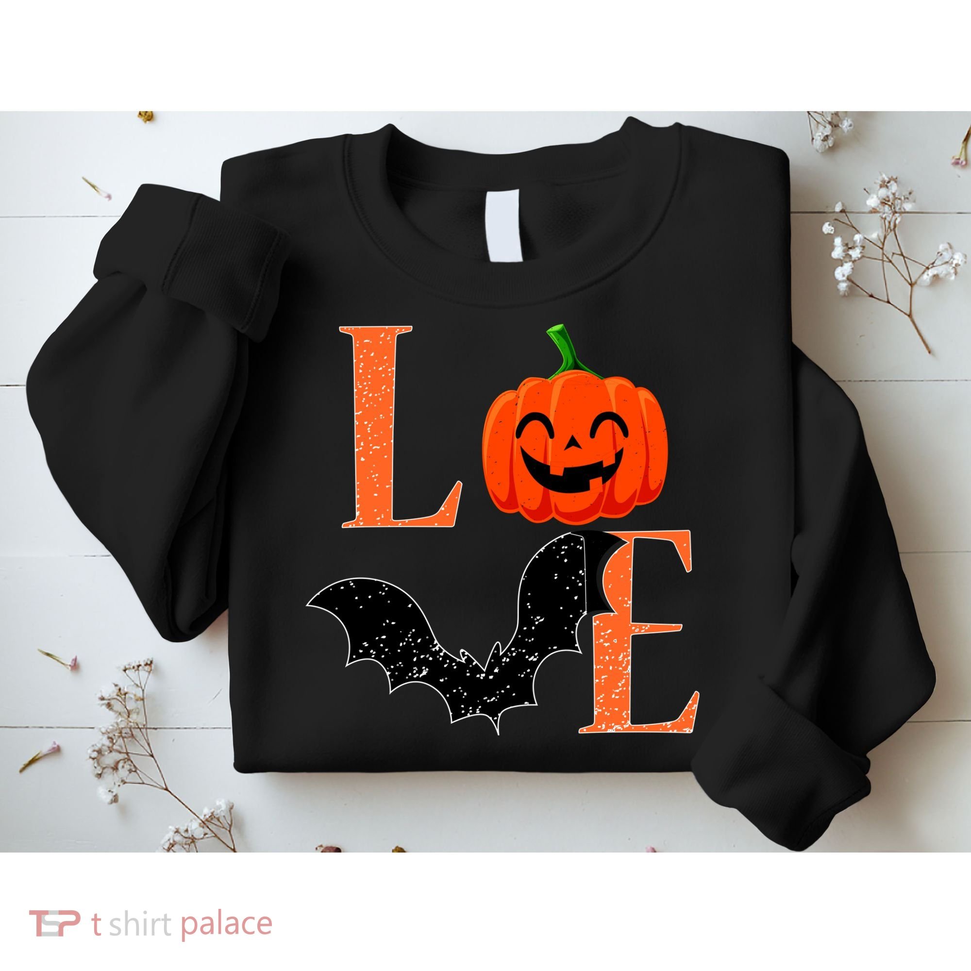 Love Halloween Pumpkin Bat Sweatshirt