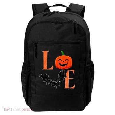 Love Halloween Pumpkin Bat Backpack