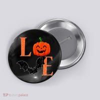 Love Halloween Pumpkin Bat Button thumb 0