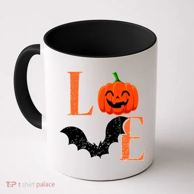 Love Halloween Pumpkin Bat Coffee Mug
