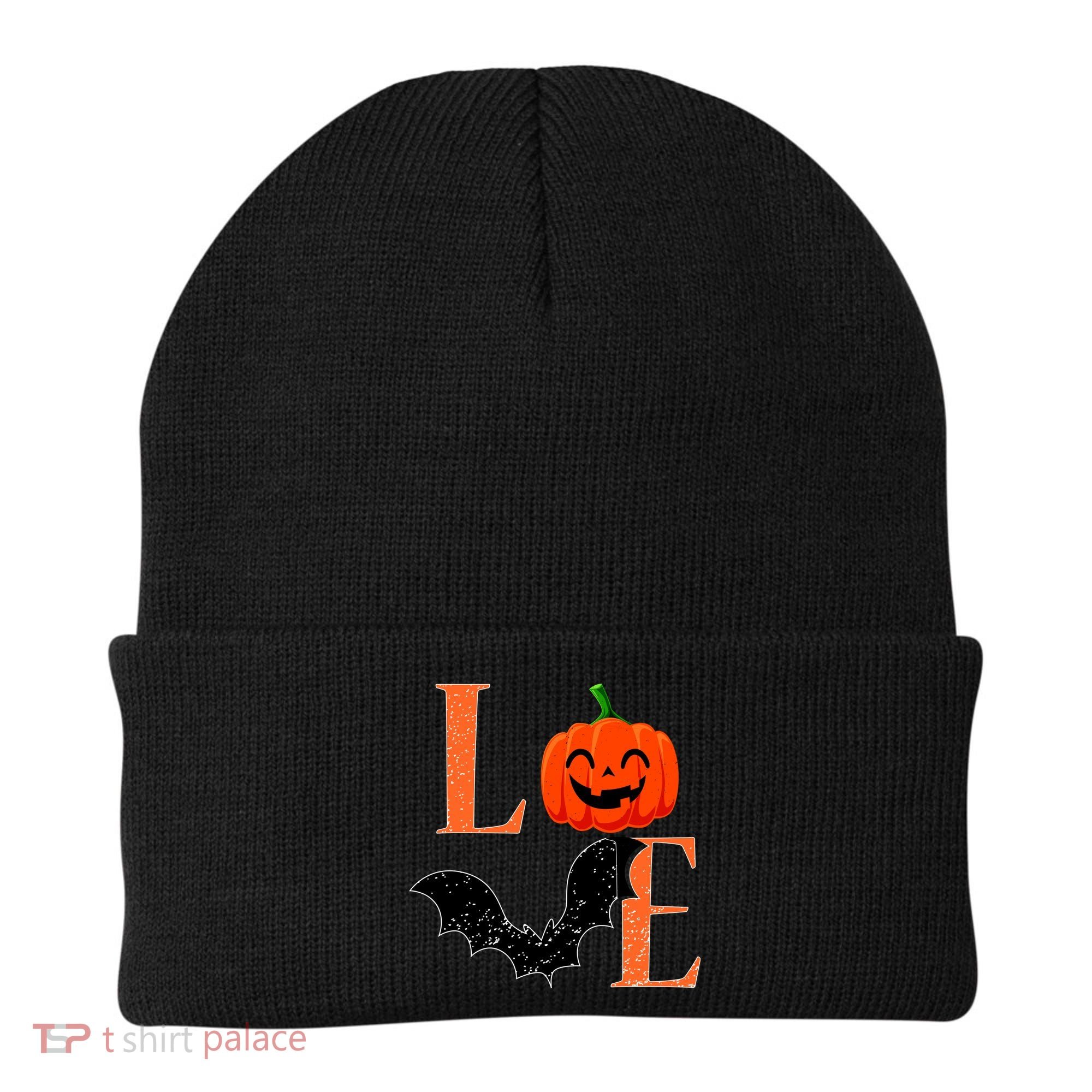 Love Halloween Pumpkin Bat Beanie