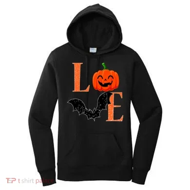 Love Halloween Pumpkin Bat Women's Hoodie