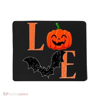 Love Halloween Pumpkin Bat Mousepad