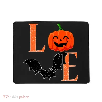 Love Halloween Pumpkin Bat Mousepad