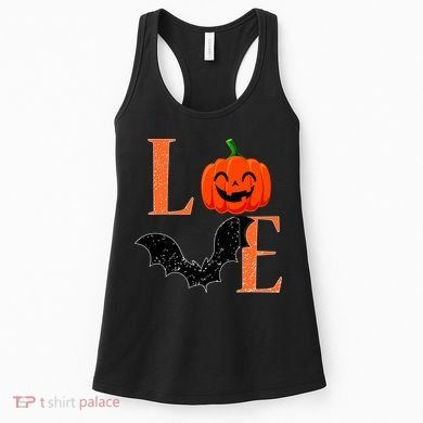 Love Halloween Pumpkin Bat Women's Tank Top
