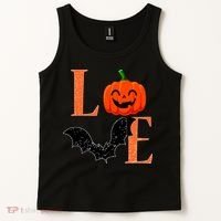 Love Halloween Pumpkin Bat Tank Top thumb 2