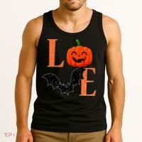 Love Halloween Pumpkin Bat Tank Top thumb 3