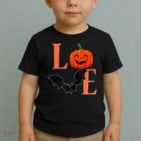 Love Halloween Pumpkin Bat Toddler T-Shirt thumb 2