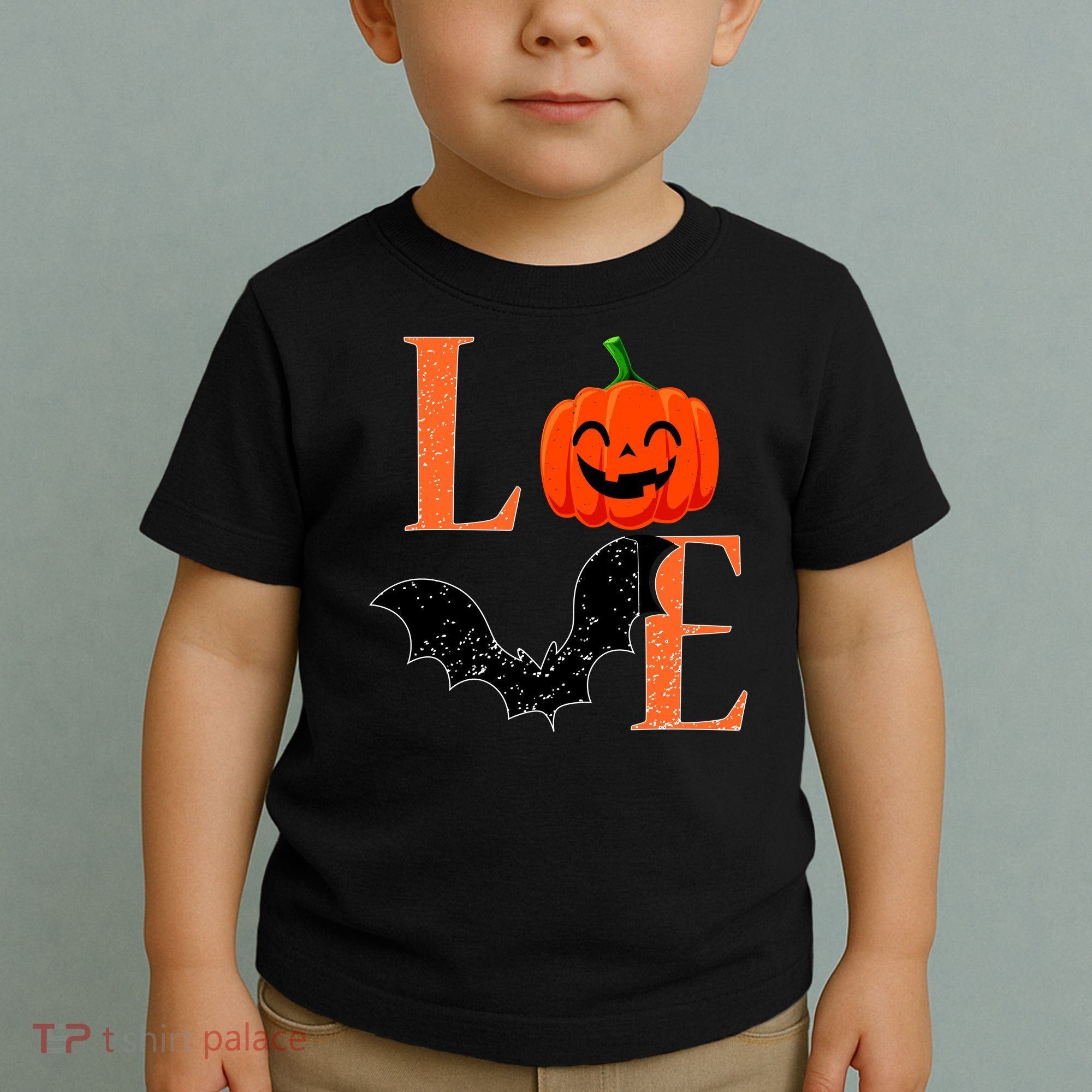 Love Halloween Pumpkin Bat Toddler T-Shirt