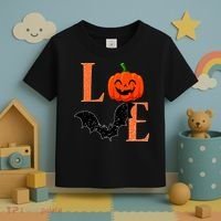 Love Halloween Pumpkin Bat Toddler T-Shirt thumb 3